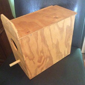 Wood Bird Nesting Box Unused